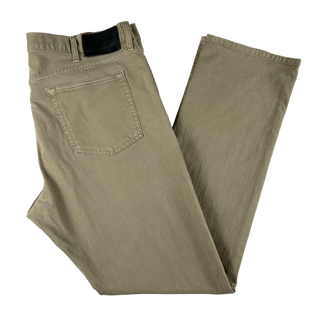 Eddie Bauer Jeans Mens 40x34 Light Beige Straight Denim Stretch Zip Fly Casual